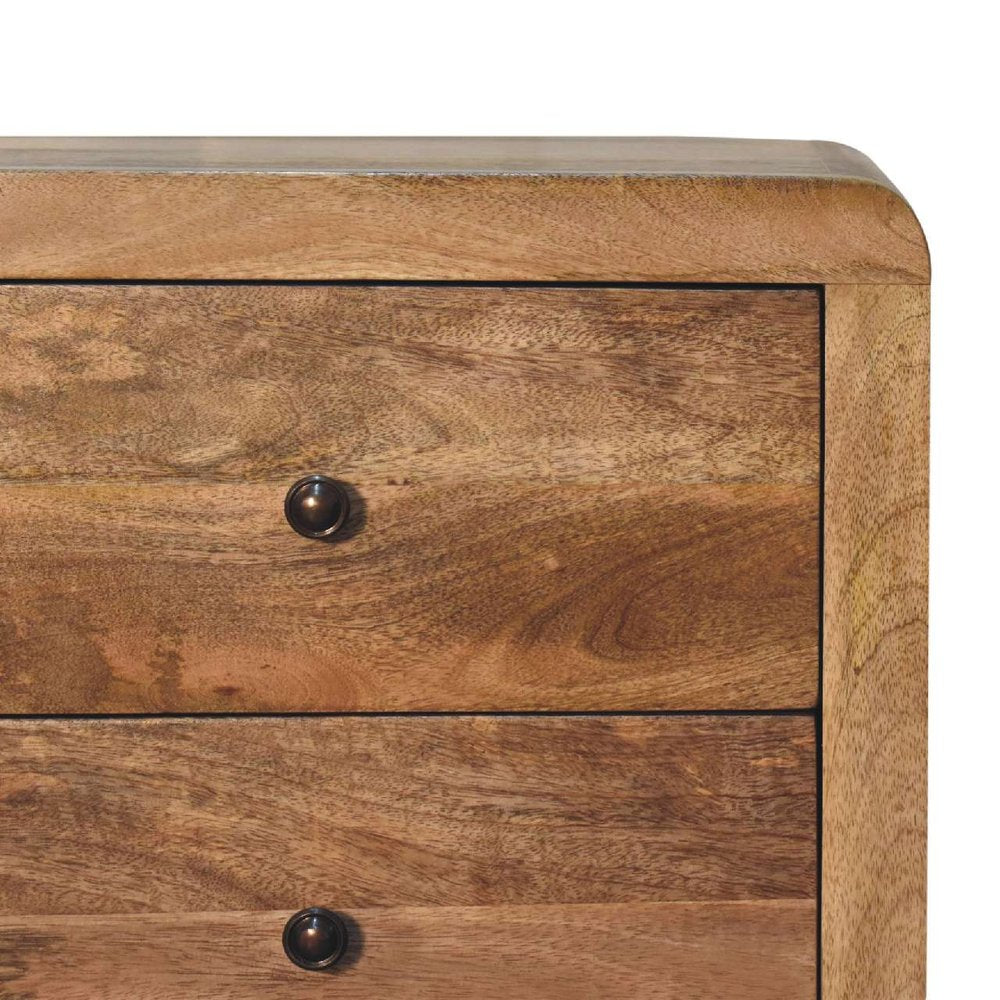 24" Oak Solid Wood Three Drawer Nightstand