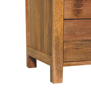 24" Oak Solid Wood Three Drawer Nightstand