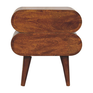 20" Chestnut Solid Wood Two Drawer Nightstand