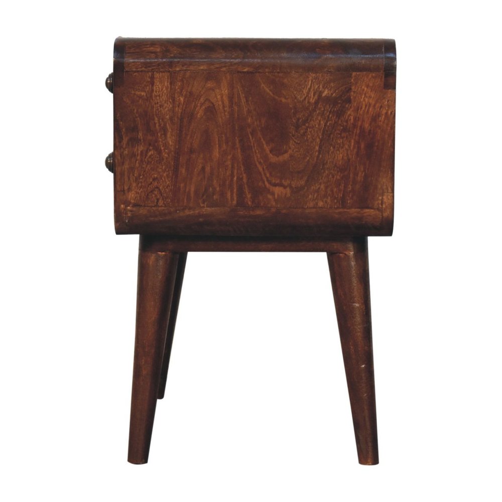 22" Chestnut Solid Wood Two Drawer Nightstand