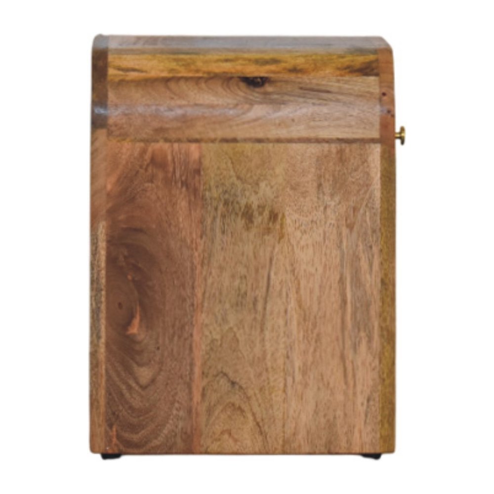 16" Beige Solid Wood One Drawer Nightstand