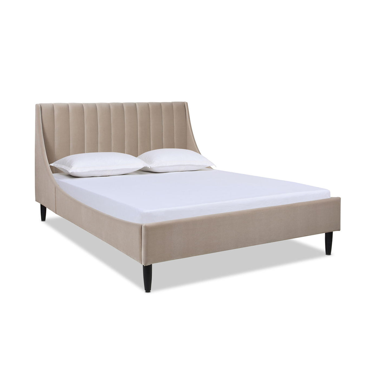 Aspen - Vertical Tufted Modern Headboard Platform Bed Set by Couch.com