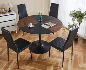 Tulip Round Dining Table, Office Table, Coffee Table - Brown by Couch.com