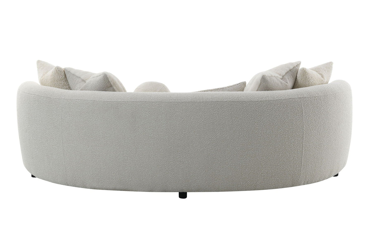 Iniko - Boucle Sofa With Toss Pillows - Beige by Couch.com