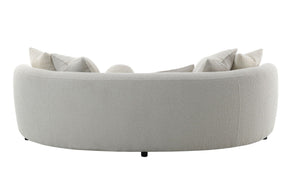 Iniko - Boucle Sofa With Toss Pillows - Beige by Couch.com