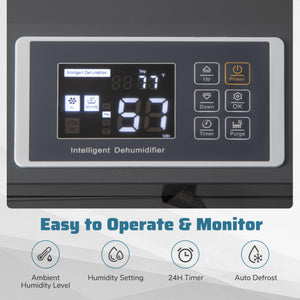 154 Pints Commercial Dehumidifier with Pump and Drain Hoses-Blue