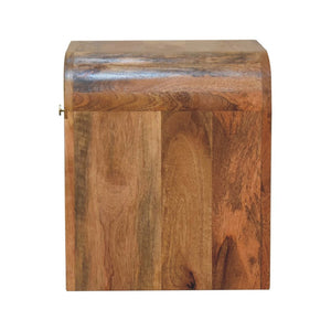 16" Brown Solid Wood One Drawer Nightstand