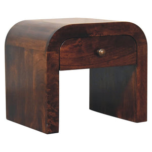 16" Walnut Solid Wood One Drawer Nightstand