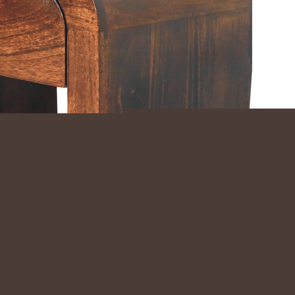 16" Walnut Solid Wood One Drawer Nightstand