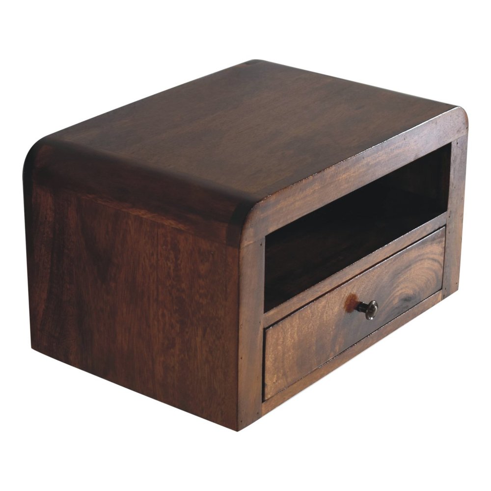 18" Chestnut Solid Wood One Drawer Floating Nightstand