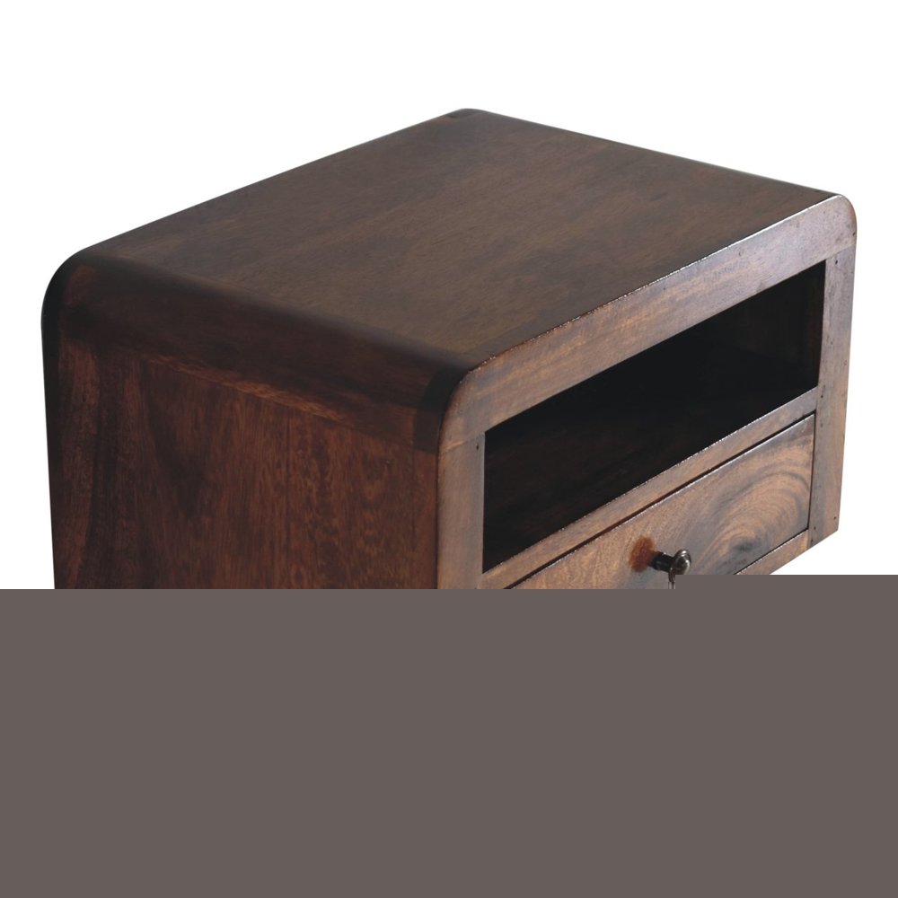18" Chestnut Solid Wood One Drawer Floating Nightstand