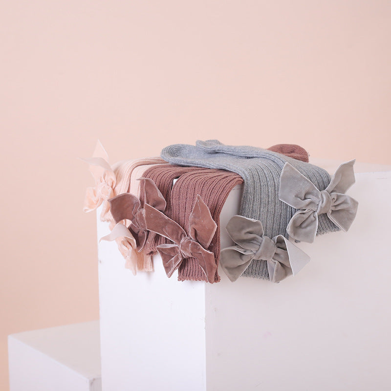 Bowknot woolen baby socks