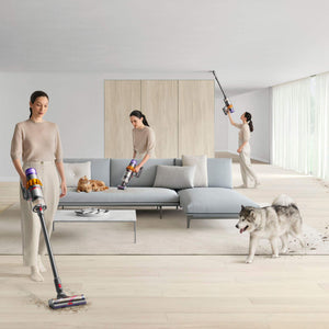 DYSON V15 DETECT CORDLESS VACUUM WITH 8 ACCESSORIES YELLOW/NICKEL (CERTIFIED REFURBISHED)