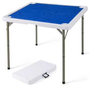 35 Inch 4 Player Game Card Folding Mahjong Table with Cup Holders-Navy