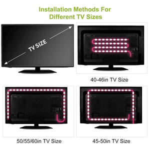 6.56ft TV LED Backlight RGB Strip Light USB Monitor Lighting