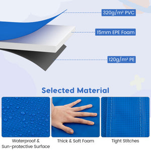 8-16 FT Trampoline Pad Replacement Safety Pad with Fixing Straps (Blue)-14ft