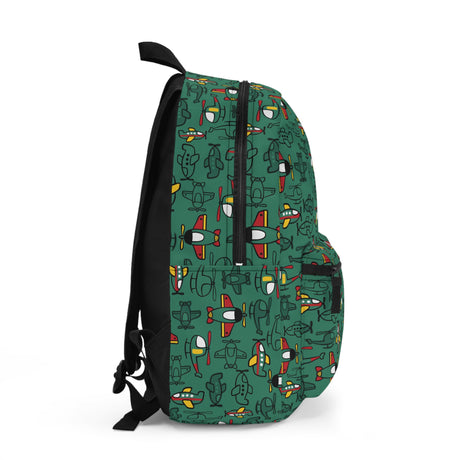 Kids Airplanes Green Backpack