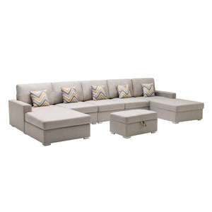 Nolan - Fabric 6 Piece Sectional Sofa With Pillows And Interchangeable Legs by Couch.com