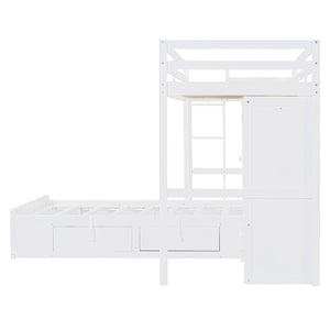 Bunk Bed With Drawers, Wardrobe, Storage Shelves And Hydraulic by Couch.com