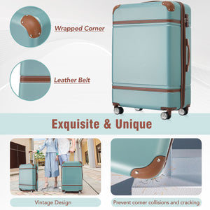 Hardshell Luggage With Tsa Lock, 24" Expandable Lightweight Suitcase With Spinner Wheels, Single Vintage Luggage by Couch.com