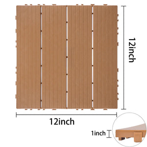 Plastic Interlocking Deck Tiles, Patio Flooring Outdoor Waterproof All Weather Use by Couch.com