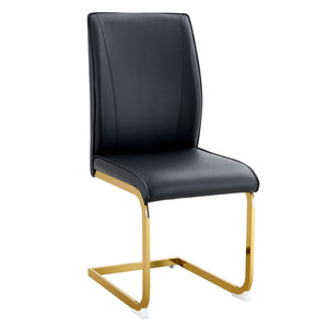 Luxurious And Minimalist Chair Covers, 2 High Elasticity Dining Chairs Arched Legs - Black / Gold by Couch.com