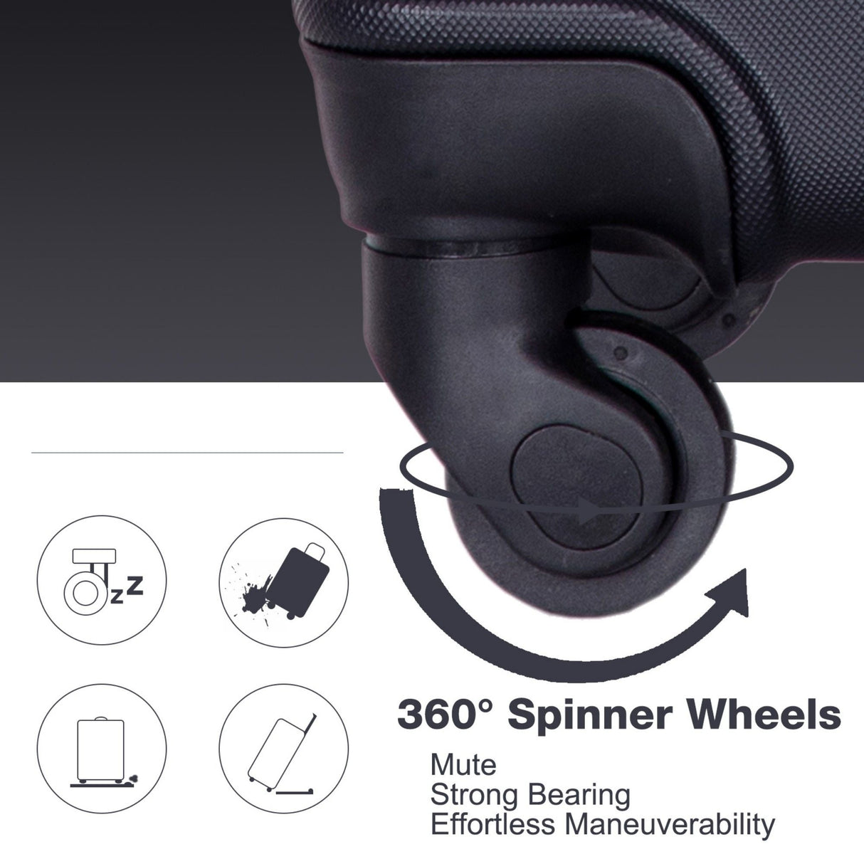 3 Piece Luggage Sets Lightweight Suitcase With Two Hooks, Spinner Wheels, Tsa Lock by Couch.com