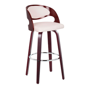 Pino - Mid Century Modern Fixed Height Barstool With Swivel & Round Footrest (Set of 2) by Couch.com