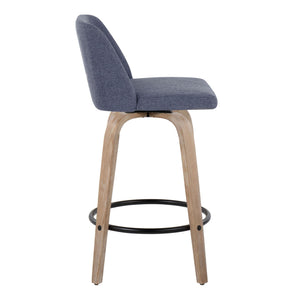 Toriano - Contemporary Fixed-Height Counter Stool & Swivel With Round Footrest (Set of 2) by Couch.com