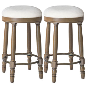 360° Swivel Wooden Barstools With Upholstered Seat, Counter Height (Set of 2) by Couch.com