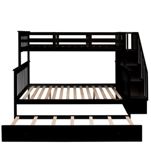 Bunk Bed With Twin Size Trundle, Storage And Guard Rail For Bedroom by Couch.com
