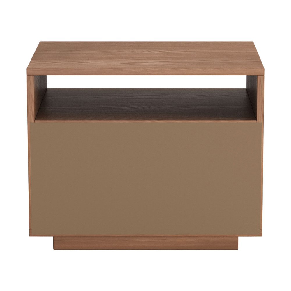 16" Natural Wood Plantation Shutter One Drawer Nightstand