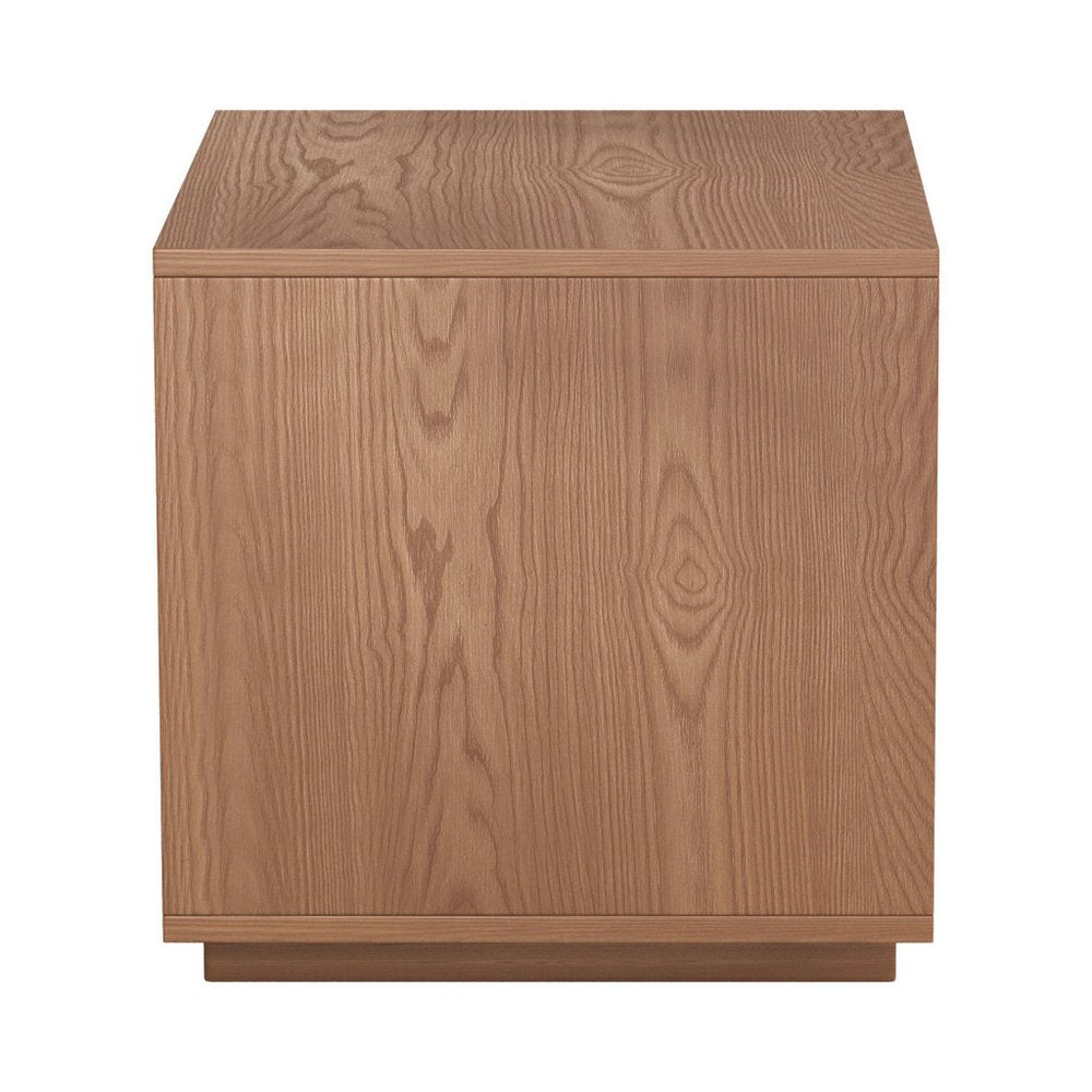 16" Walnut Wood One Drawer Nightstand