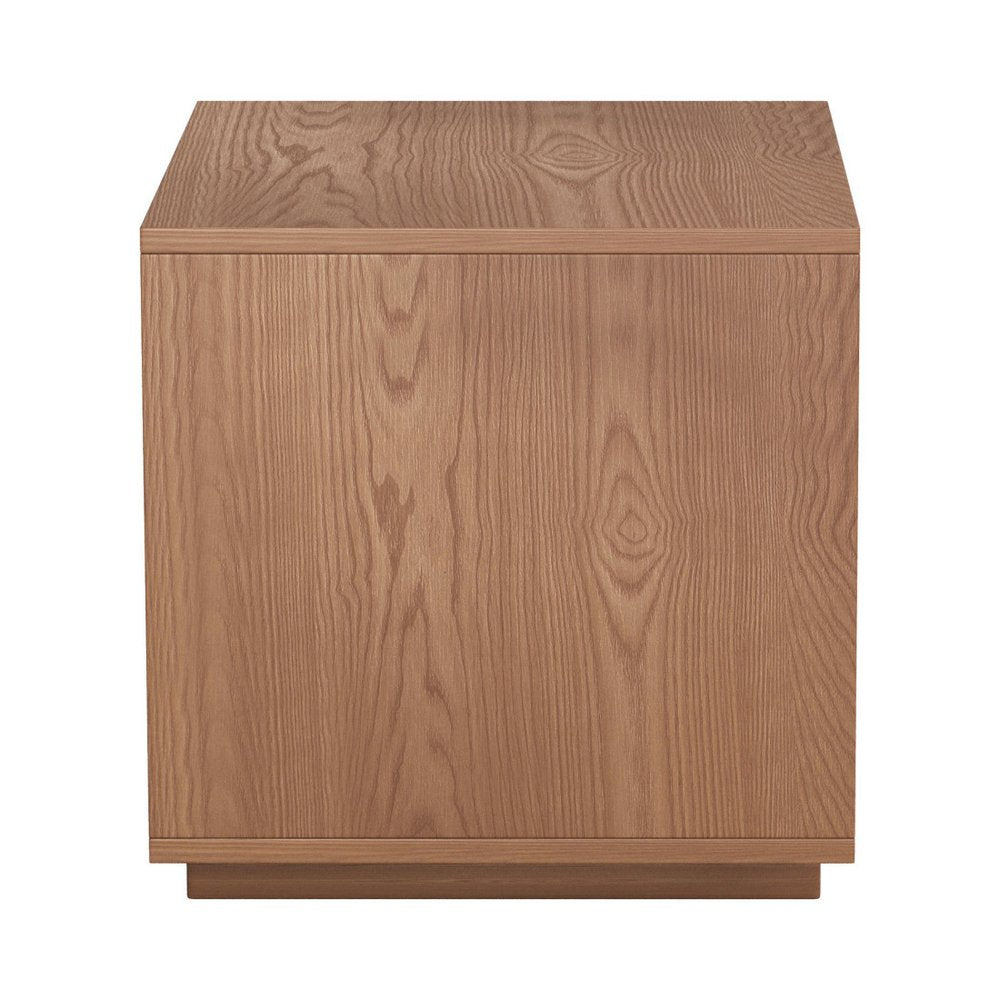 16" Walnut Wood One Drawer Nightstand