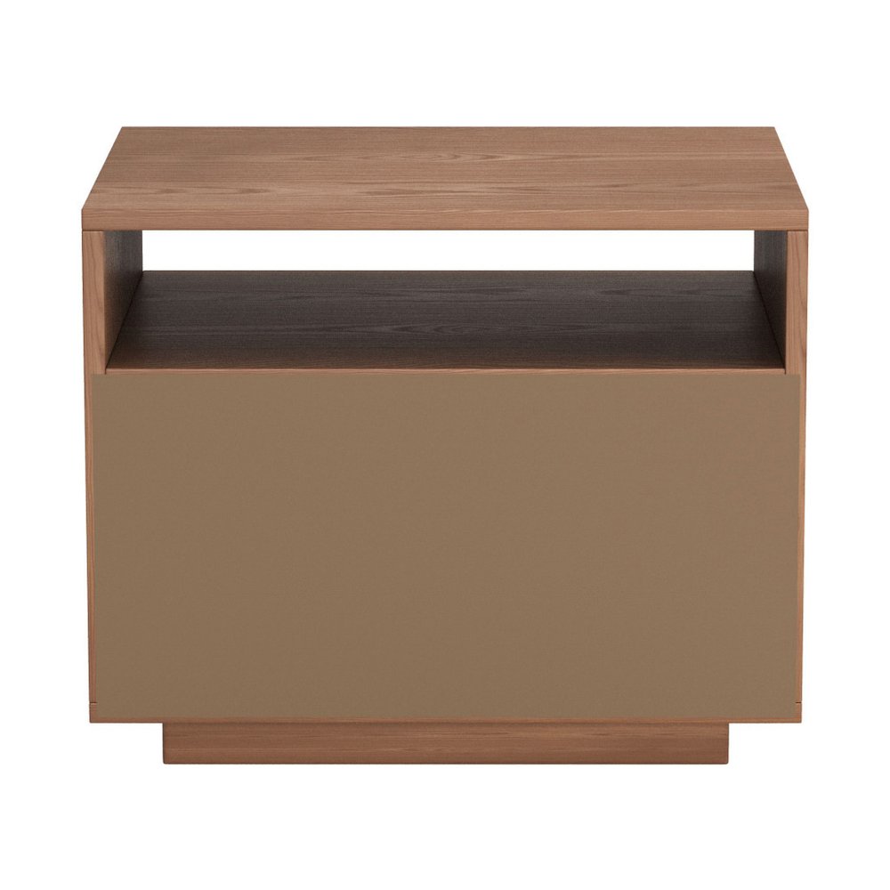 16" Walnut Wood One Drawer Nightstand