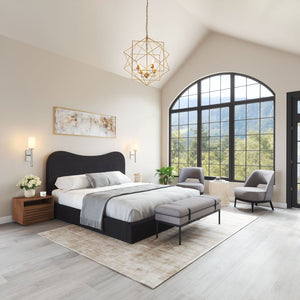 16" Walnut Wood One Drawer Nightstand