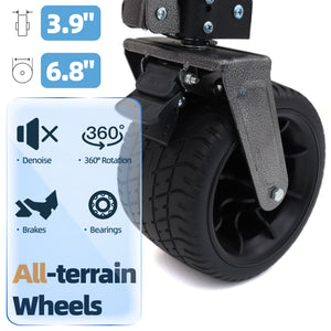 Aluminum Alloy Folding Wagon, Heavy Duty Utility Beach Wagon Cart For Sand With Big Wheels, Adjustable Handle & Drink Holders For Shopping, Camping, Garden And Outdoor by Couch.com