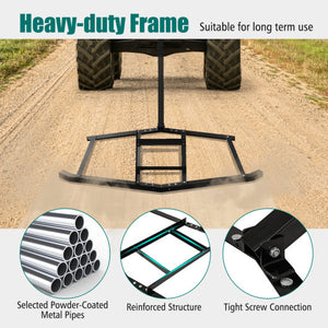 66" Wide Driveway Drag Tow Behind Landscape Leveling Rake with Reinforced Bars-Black