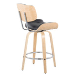 Lombardi - Mid Century Modern Fixed Height Counter Stool With Swivel With Round Footrest (Set of 2) by Couch.com