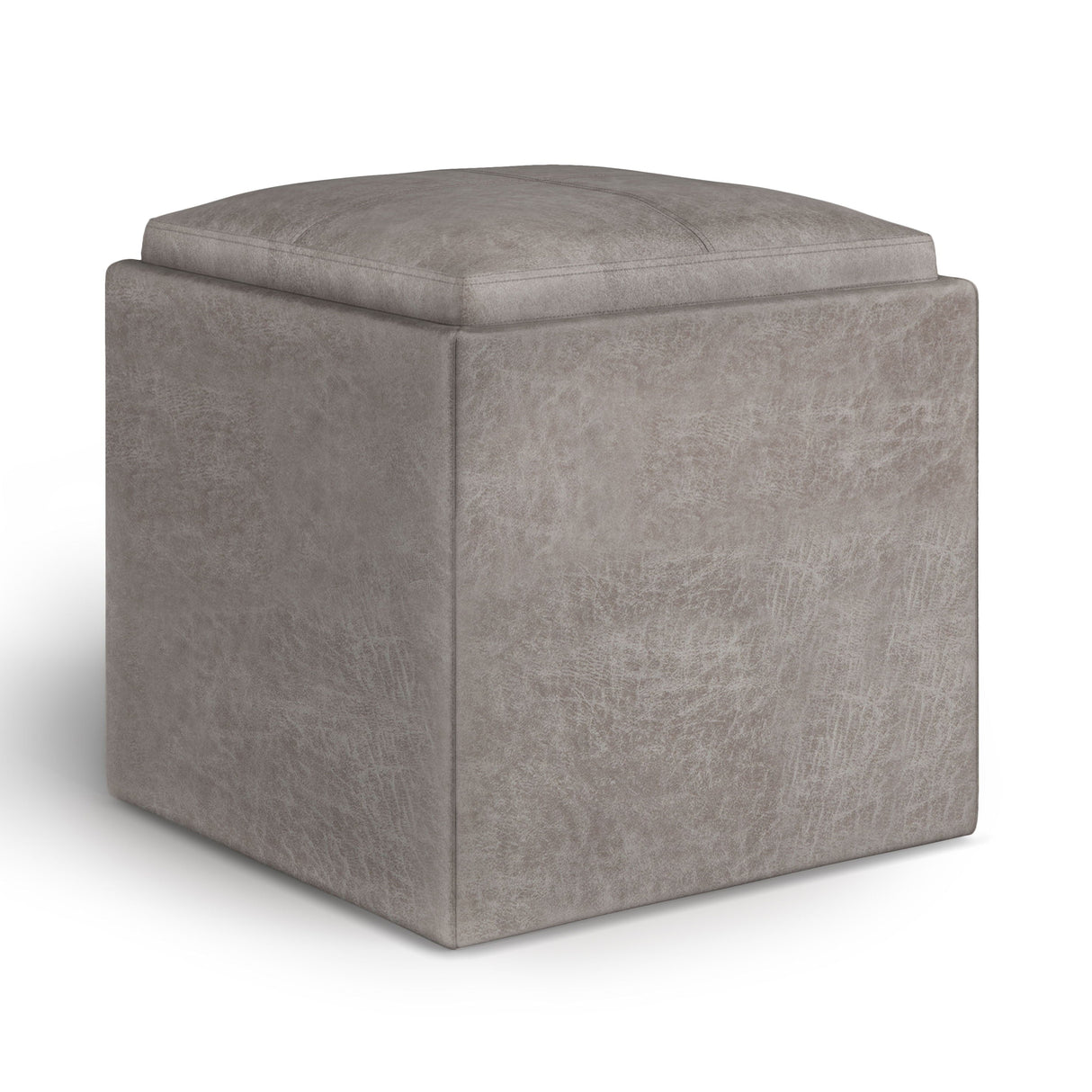 Rockwood - Upholstered Cube Storage Ottoman With Tray by Couch.com