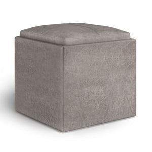 Rockwood - Upholstered Cube Storage Ottoman With Tray by Couch.com