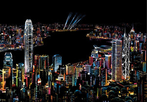 City night scratch painting