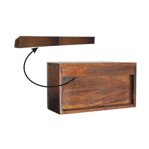 Lunar - Artisan Furniture 2 Drawer Floating Nightstand - Chestnut by Couch.com