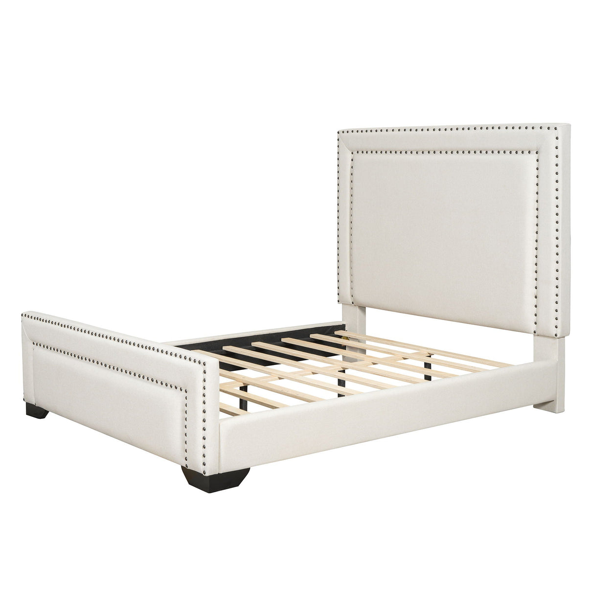 Upholstered Bed With Slats Support, No Box Spring Needed by Couch.com