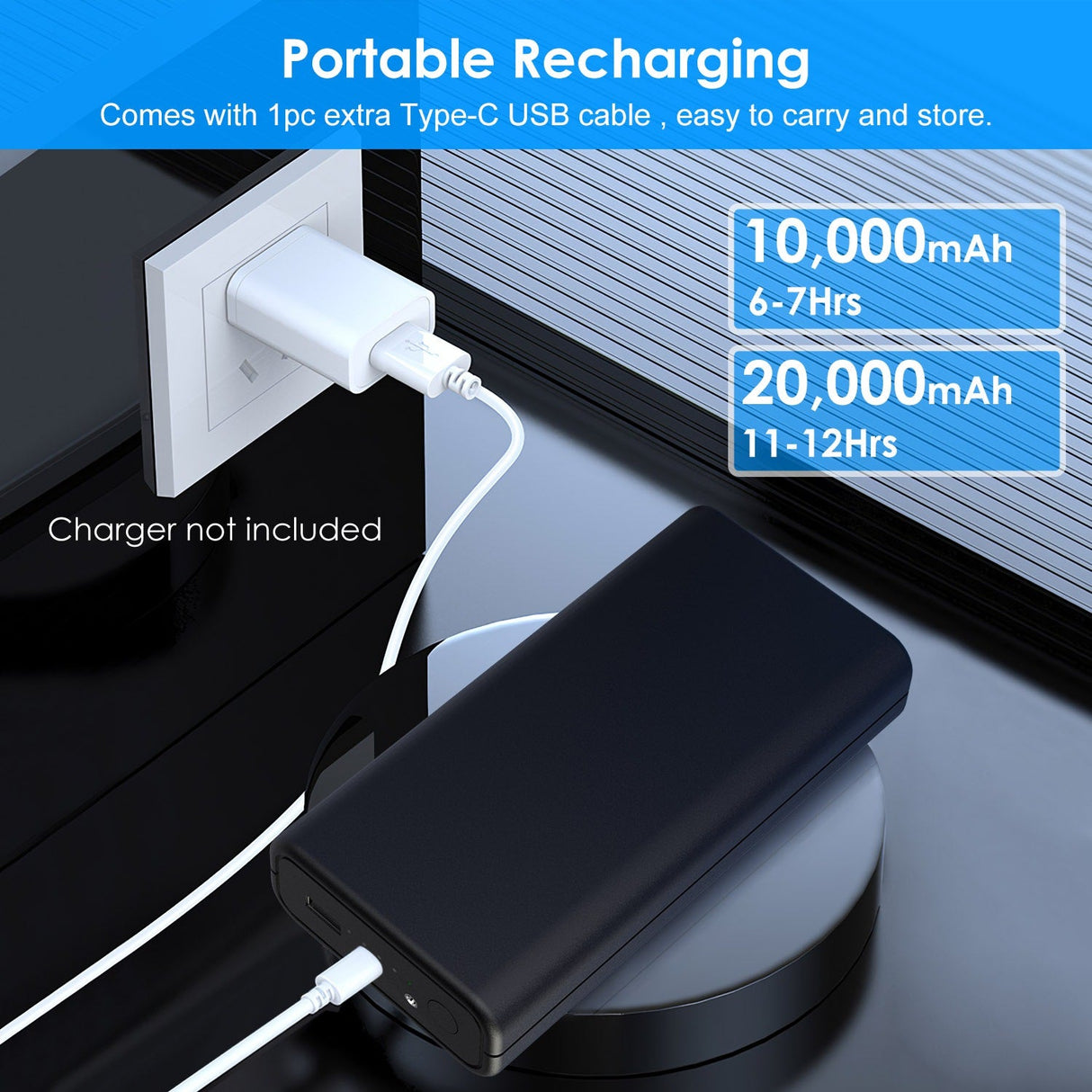 20000mAh 5V 2A Power Bank for Heated Jackets by DirectDeals