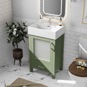 Bathroom Vanity With Ceramic Sink And Ample Storage, Ideal For Small Bathrooms by Couch.com