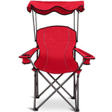 Portable Folding Beach Canopy Chair with Cup Holders-Blue