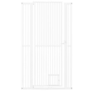 67.5" Extra Tall Pet Gate Heavy-Duty Metal Cat Gate with 30.5"-41" Wide Opening-White