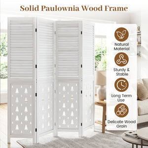 67" Tall Wood Room Divider Indoor Wooden Partition for Room Separation-4 Panels