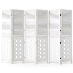 67" Tall Wood Room Divider Indoor Wooden Partition for Room Separation-6 Panels